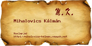Mihalovics Kálmán névjegykártya