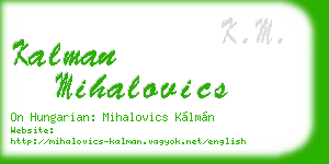 kalman mihalovics business card