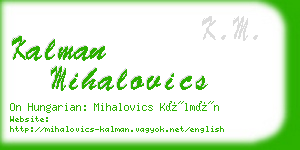 kalman mihalovics business card